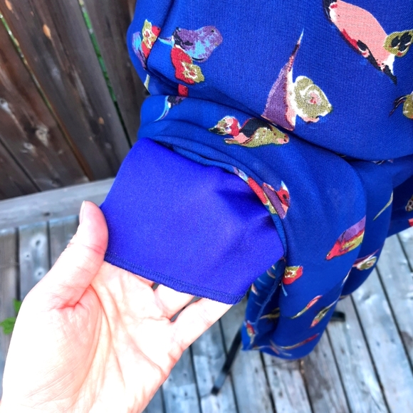 👗3/25& 👗Blue Maxi Dress with Colorful Birds - Picture 6 of 7